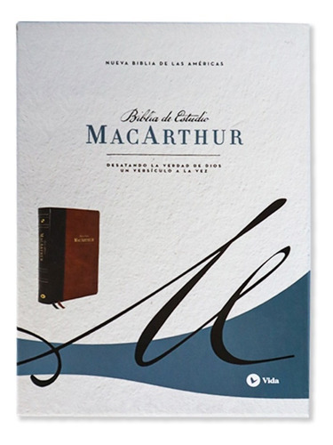  Biblia De Estudio Macarthur Nbla, Piel, Café, Indice