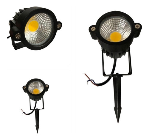 Kit 14 Holofote 7w Spot Led Espeto Jardim Cor: Branco Quente Cor Da Estrutura Preto