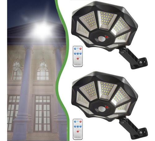 2 Piezas De Luces De Calle Con Sensor Solar Con Control Remo