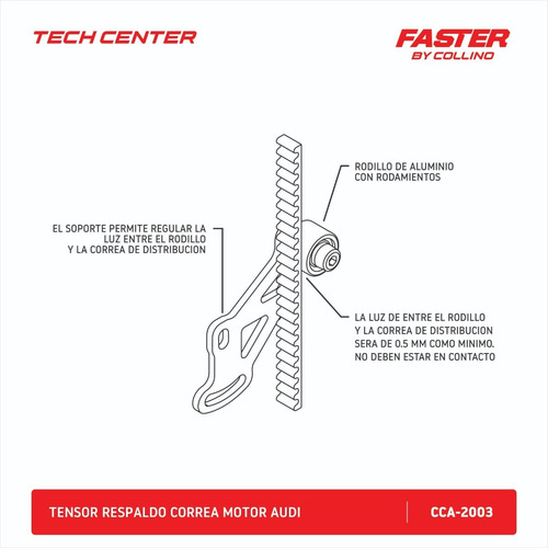 Imagen 2 de 3 de Tensor Respaldo Correa Distribucion Vw Gol Motor Ap Collino