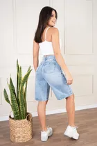 Comprar Pack X3 Bermudas Jeans Rígido Celeste Claro Frosteado