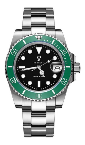 Reloj Verneuil, Modelo Emerald Diver Con Cristal De Zafiro