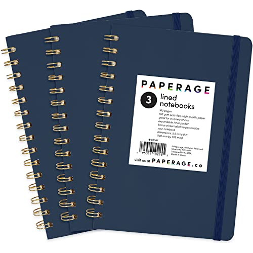 Pack X 3 Cuadernos Para Bullet Journal Agenda Rayado Azul