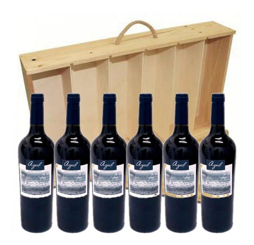 Estuche Madera Vino La Azul Cabernet Sauvignon X 6 Unidades