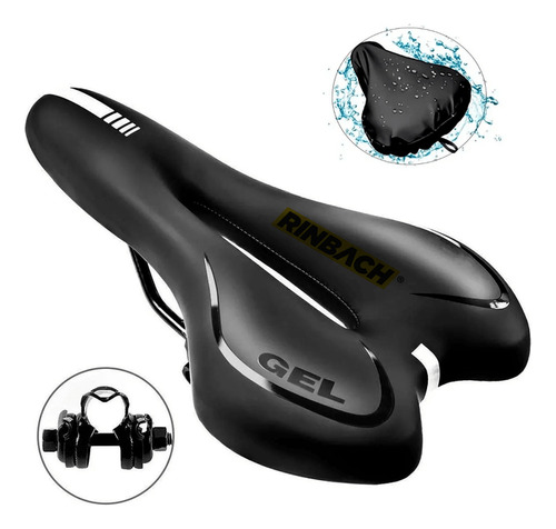 Asiento Gel Black Compatible Para Bicicleta Bh Fitness