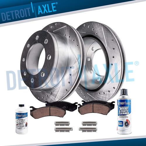 Front Drilled & Slotted Rotors + Brake Pads For 2000 - 2 Ddh