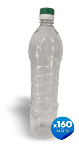 Imagen 1 de 10 de Envases Plasticos 900 Cc Pet Cristal Tapa Presion  X 160 Un.