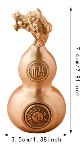 Mini Calabaza China De Latón, Adorno Feng Shui, Estatuilla