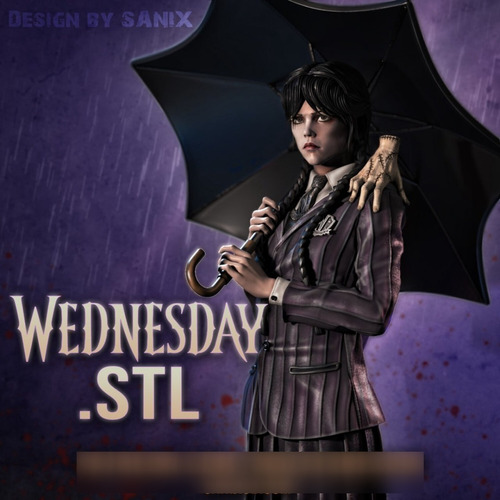 Archivo Stl Impresión 3d - Addams -  Wednesday Merlina - San