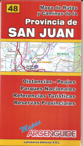 San Juan Mapa De Rutas Y Caminos Nuevo 81 Por 57 Cm