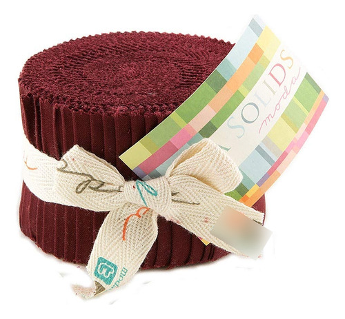 Bella Solids Burgundy Jr Jelly Roll (jjr 18) Por Moda House.