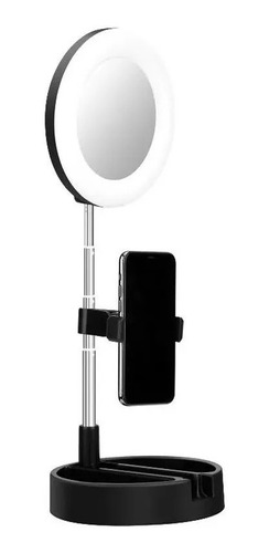 Aro De Luz 6  Con Espejo Y  Soporte Teléfono Plegable Makeup