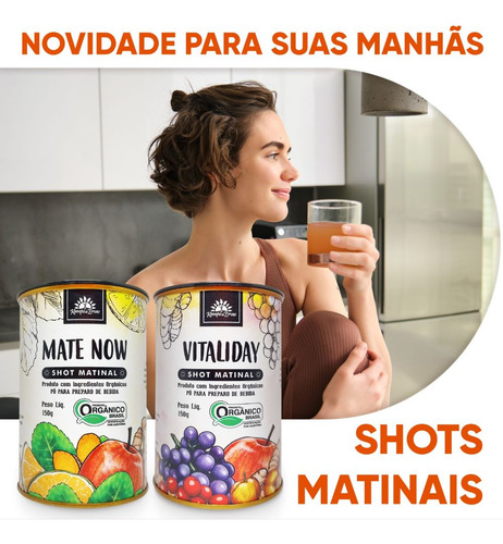 Shot Matinal Orgânic Cúrcum Cranbery Própolis Vitaliday 150g