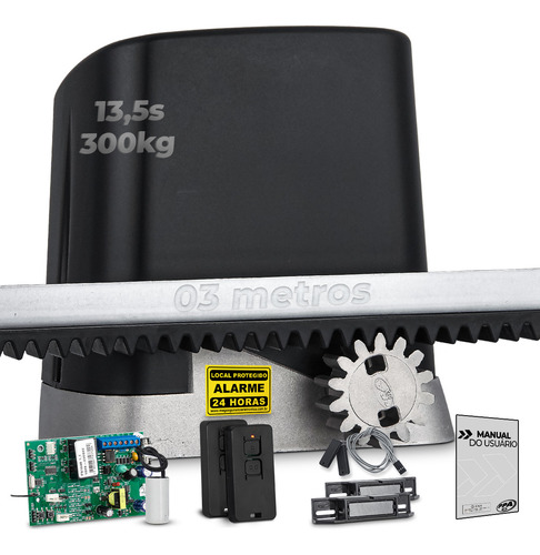 Kit Motor De Portão Deslizante Dz Home 1/4 300kg 220v Ppa