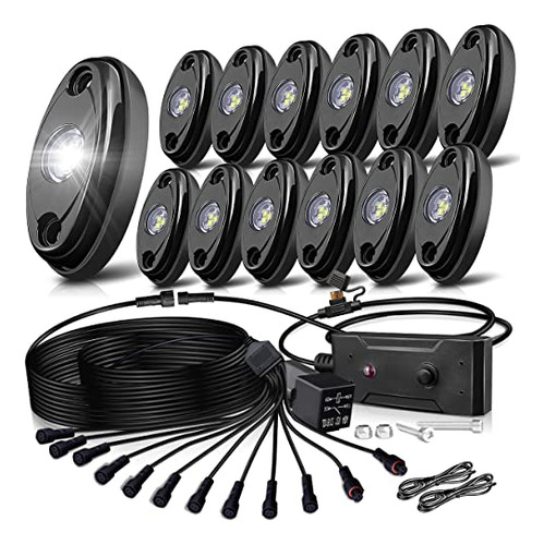 R1 Led White Rock Lights Kit 12pods With Switch Wire Ha...
