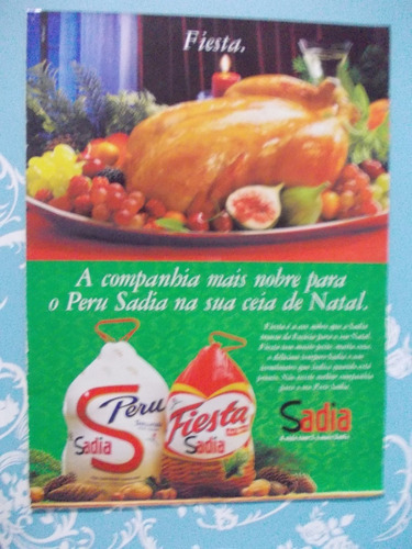 Propaganda Antiga Veja. Sadia Fiesta Peru. A Companhia Mais | MercadoLivre