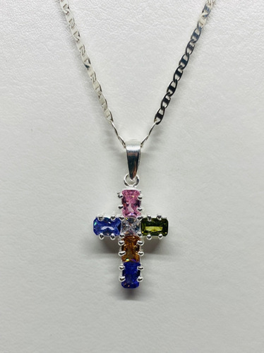 Cruz Con Piedras Grandes (deperlá Plata)