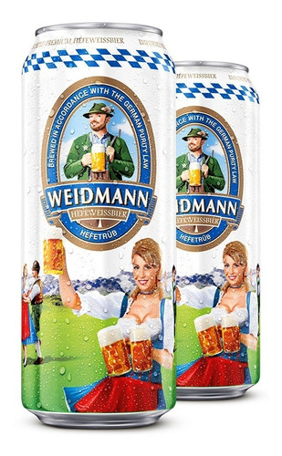 Pack X6 Cerveza Rubia 500 Ml Alemana Weidmann Hefetrub