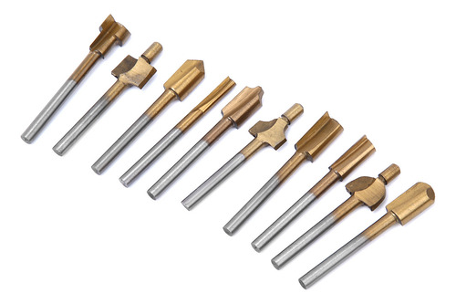 Fresa Router Bits, 10 Unidades, Acero De Alta Velocidad, Col