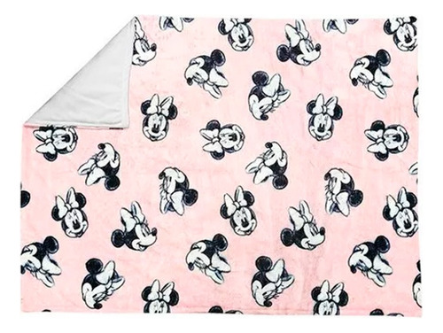 Cobertor Individual Invernal Minnie Mouse Disney Borreguita Color Gris
