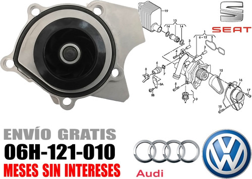 Imagen 3 de 6 de Repuesto De Bomba De Agua Vw Tiguan 2.0l 09-13