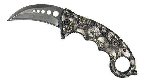 Navaja Tactica Calavera Supervivencia Militar Cuchillo A9457