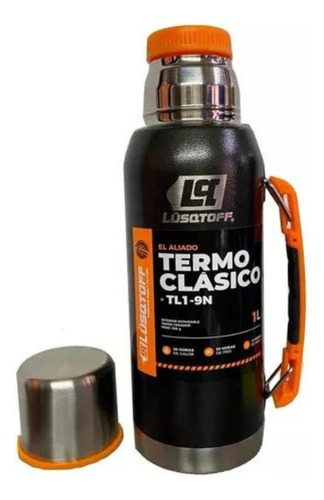 Termo Acero Inoxidable 1 Litro Negro Manija Modelo Tl1-9