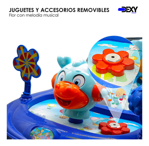Andadera Para Bebé Con Tablero Musical Plegable Con Ruedas Azul