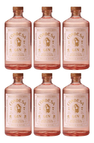 Pack De 6 Ginebra Condesa Rosa 750 Ml