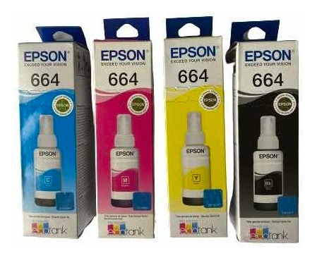 Tinta Epson T664 Original L210 L225 L350 L355 L575 L110