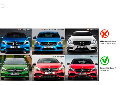 Imagen 7 de 9 de Parrilla Gtr Amg Mercedes Benz Clase A 2016 - 2018 W176 Pana