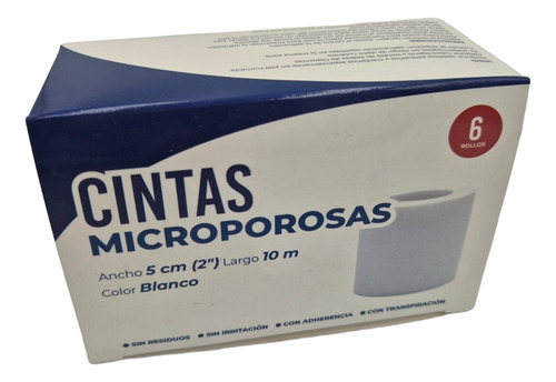Cinta Microporosa 5 Cm Cm X 10 Mts Color Blanco