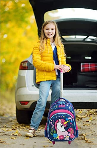 Meetbelify Girls Unicorn Rolling Backpacks Mochila Para Niño