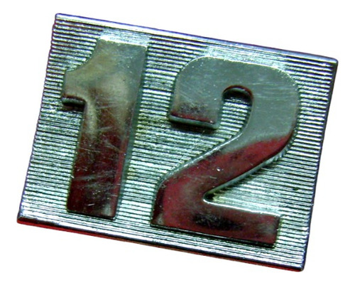 Renault 12 - Placa Modelo Cromada Nº 12