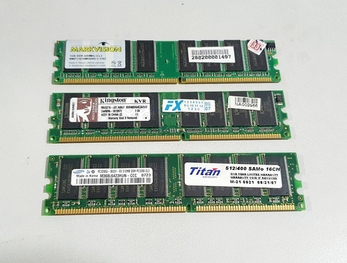 Lote Memoria Antiga Computador Ddr 5 Peças (Usado)