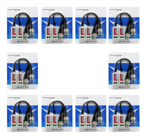 10pcs Vídeo Balun Vb Passivo 300m Bnc Par Macho Cftv Balloon