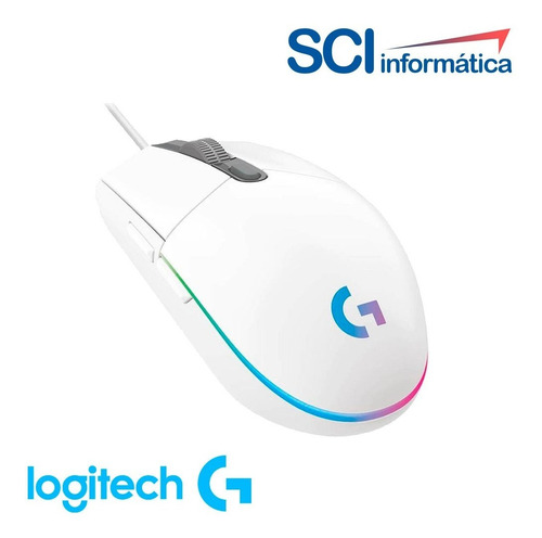 Imagen 4 de 5 de Mouse Gamer Logitech G203 Lightsync Rgb 8000 Dpi Blanco