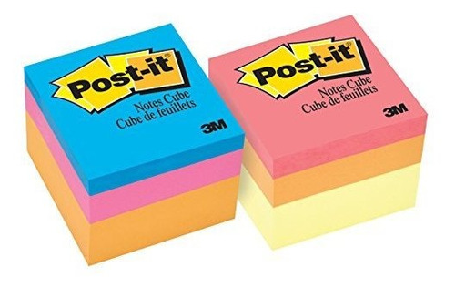 Cubo Con Post-it Para Notas, De 2 X 2 Pulgadas., Colores Var