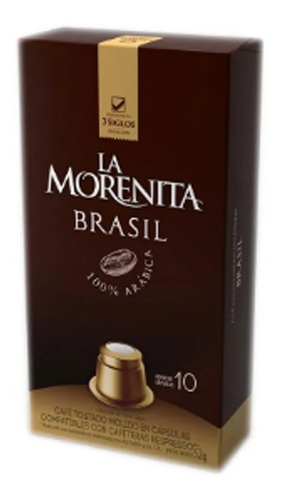 Cafe La Morenita 10 Capsulas Brasil Compatible Nespresso