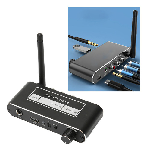Mini Receptor De Sonido Bluetooth 5.2 Hifi Con Soporte U Dis