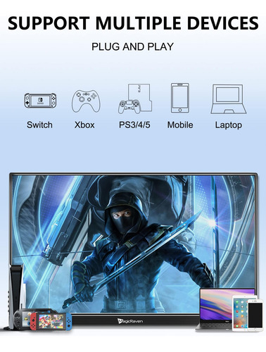 Monitor Portátil De Magicraven 4k, 16 3840x2400 Ips Monitor