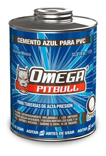 Pegamento Para Pvc Azul 1 Litro Omega Pitbull Ca100001