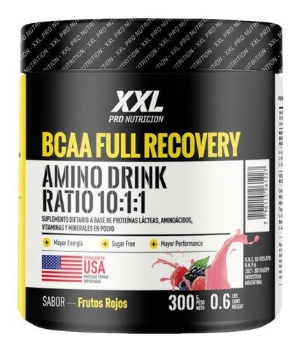 BCAA Full Recovery 300 Gr Xxl Pro Nutricion