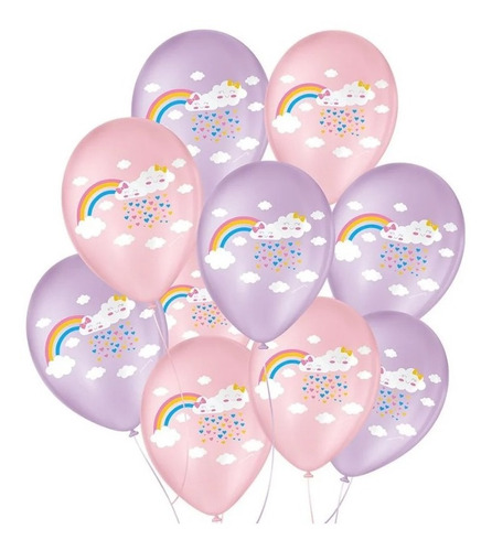 Balão De Festa Chuva De Amor - Rosa 9  23cm - 25 Uni