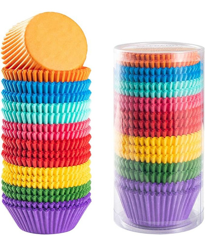 Bright Rainbow Standard Cupcake Liners Tazas Papel Colorido