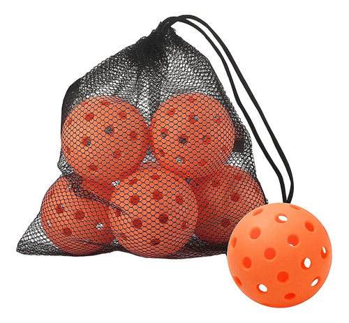 6 Piezas Pickleball Balls Outdoor Pickle Balls Para Naranja