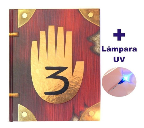 Imagen 6 de 7 de Gravity Falls Diario 3 Pasta Dura Tinta Invisible + Lampara