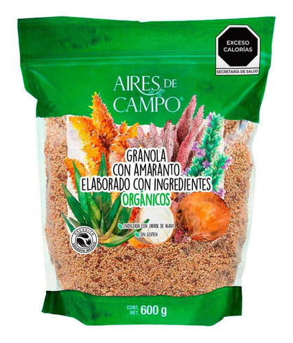Granola Con Amaranto Endulzada Con Jarabe De Agave Orgánica 600g
