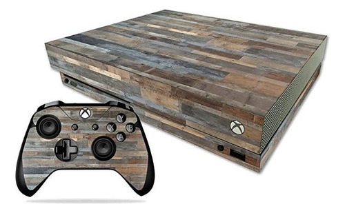 Skin Wrap Para Microsoft Xbox One X Calcomanía Gris Madera),