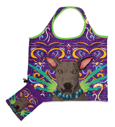 Bolsa Plegable De Tela Perro Xoloitzcuintle